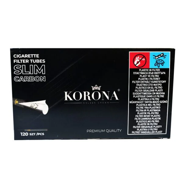 Цигаркові гільзи Korona Slim Carbon 120 шт Сигаретные гильзы Korona Slim Carbon 120 шт